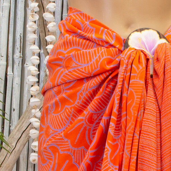 Sarongschnalle #1 Sarong Pareo Strandtuch Handbemalt Tie Dye Batik inkl 