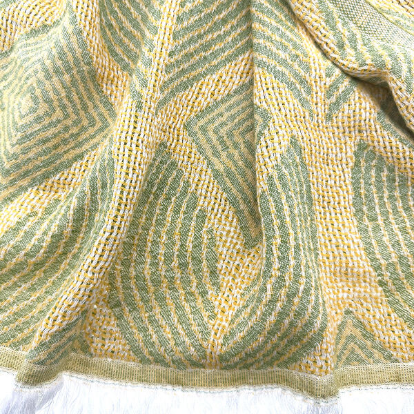 Hamamtuch Botanic Art Mustard-Green