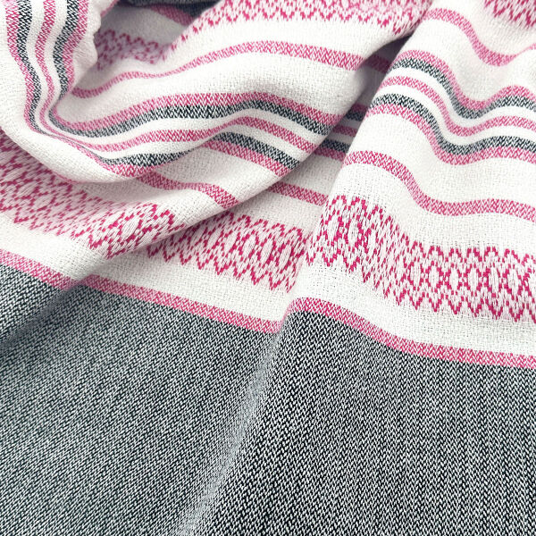Hamamtuch Sea Me Black-Fuchsia
