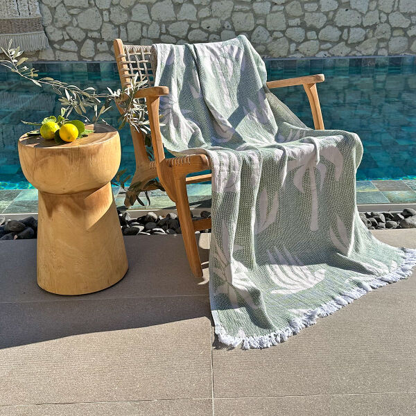 Hamamtuch Palm Beach Beige-Green