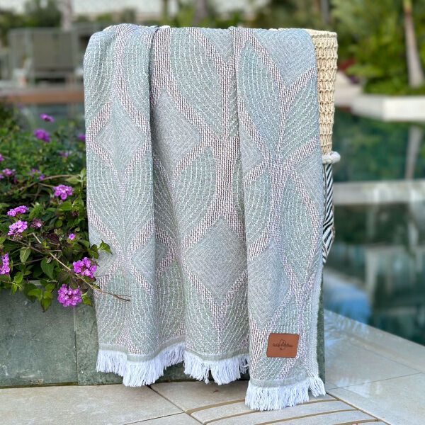 Hamamtuch Botanic Art Taupe Green