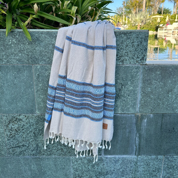 Hamamtuch Coconut  Beige - Blue