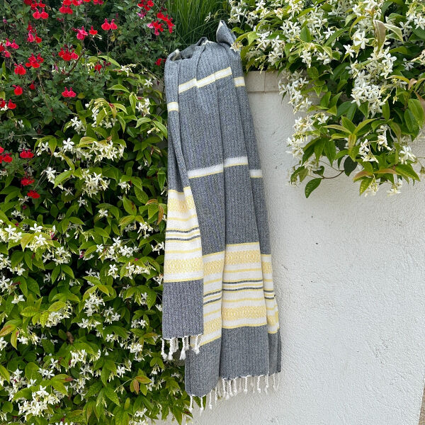 Hamamtuch Sea Me Black-Lemon