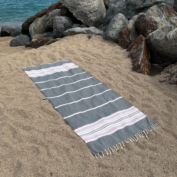 Hamamtuch Sea Me Black - Pink
