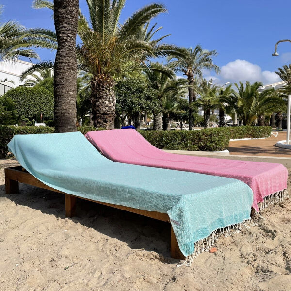 Beachbed Cover Double Diamond  Size L Turquoise - Light Turquoise