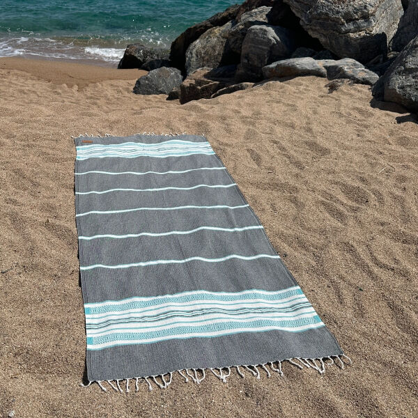 Hamamtuch Sea Me  Black-Turquoise