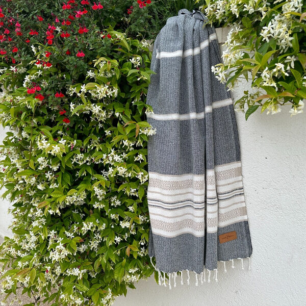 Hamamtuch Sea Me Black-Beige
