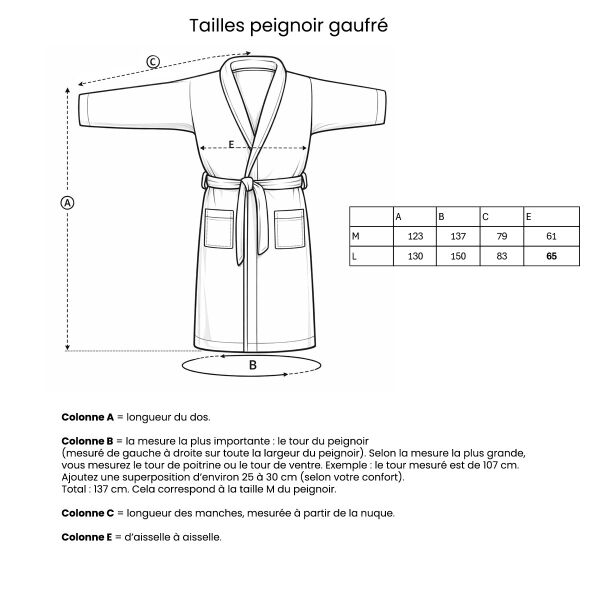 Unisex-Bademantel Waffel Graphite