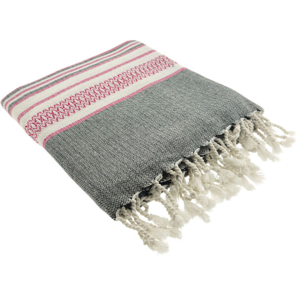 Hamamtuch Sea Me Black-Fuchsia
