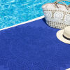 Fashion4wellness hamam strandlaken beachtowel Zennn Blue swimingpool