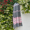 Hamamdoek, Hammam towel, Hamamtuch, Serviette de plage Sea Me Black Fuchsia