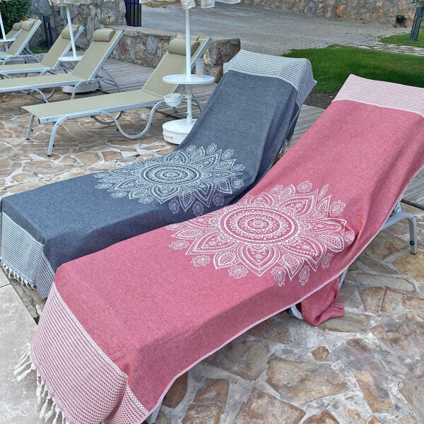 Beachbed Cover Boho Samba red