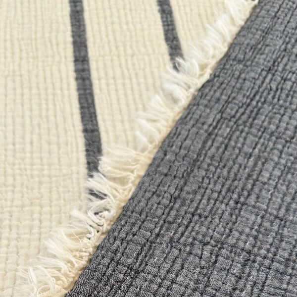 Tagesdecke Musselin aus vier Lagen Chic Anthracite