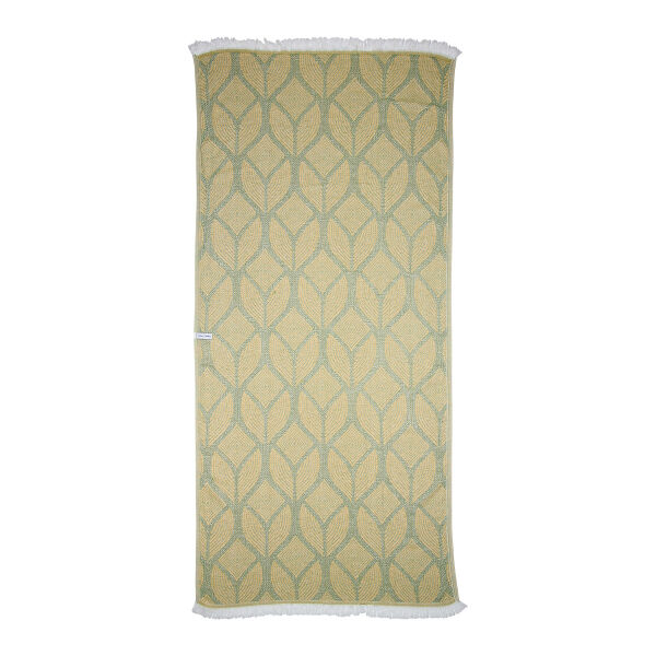 Hamamtuch Saunatuch Botanic Art Mustard-Green