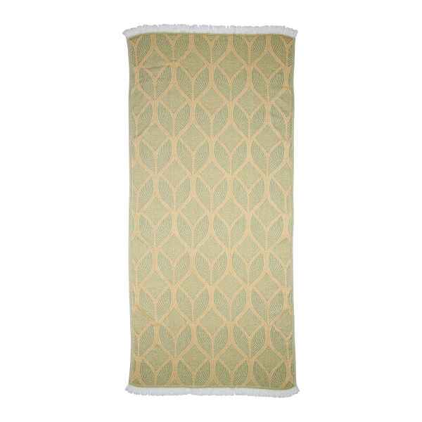 Hamamtuch Saunatuch Botanic Art Mustard-Green