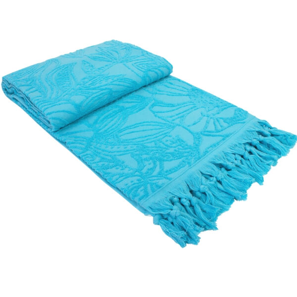 Fashion4wellness Hamam Strandlaken Flowerbomb Turquoise
