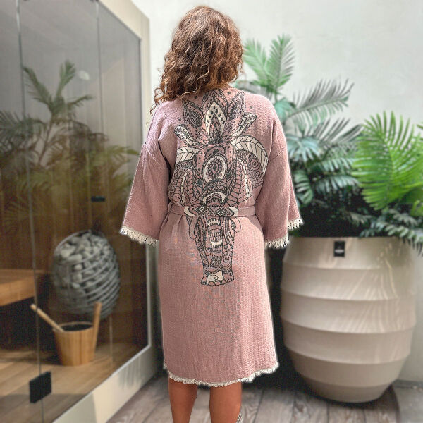 Hamam Bademantel Damen Elephant Grape