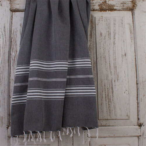 Hamamtuch Saunatuch Ottomania extra lang Schwarz