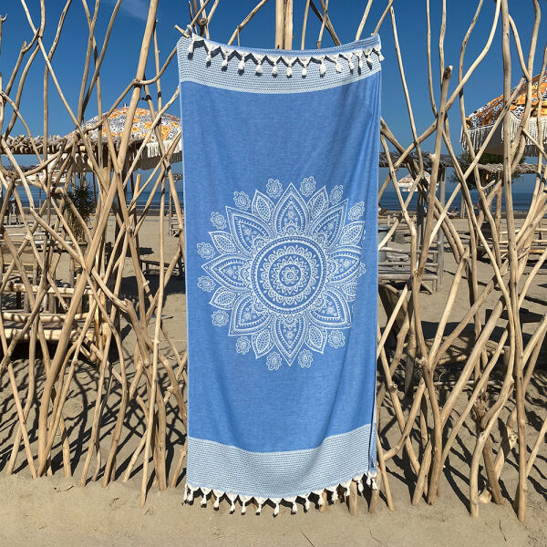 Hamamtuch Saunatuch Boho Victoria Blue