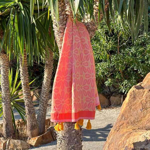 Hamamtuch Saunatuch Daisy Orange - Yellow