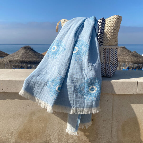 Hamamtuch Saunatuch Eye  Blue
