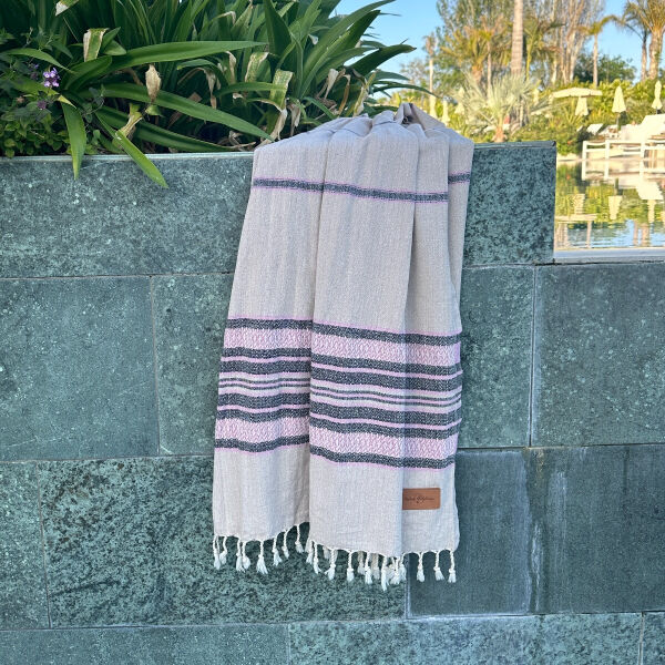 Hamamtuch Saunatuch Coconut  Beige - Pink