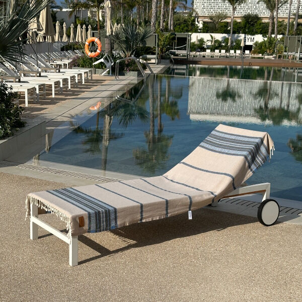 Hamamtuch Saunatuch Coconut  Beige - Blue