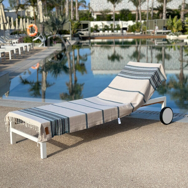 Hamamtuch Saunatuch Coconut  Beige - Petrol