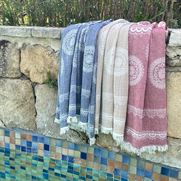 Hamamtuch Saunatuch Bohemia Dark Blue