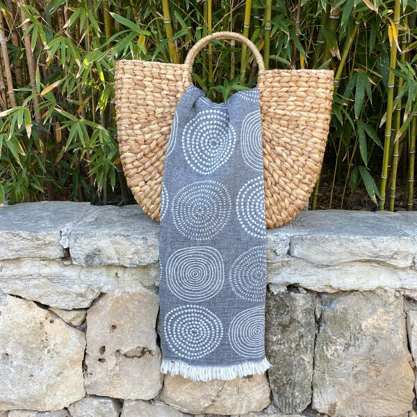 Hamamtuch Saunatuch Circle Black