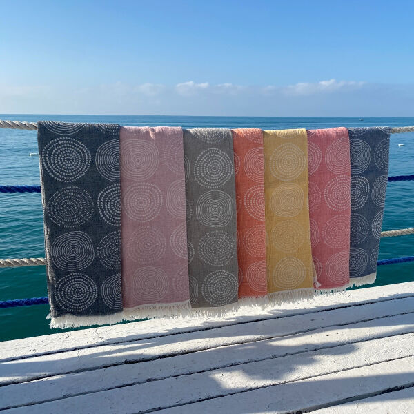 Hamamtuch Saunatuch Circle Mustard