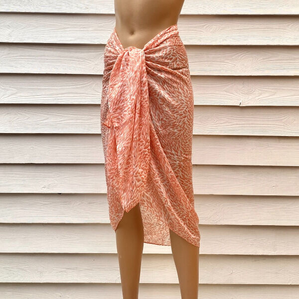 Pareo Leaves  Coral-Gold
