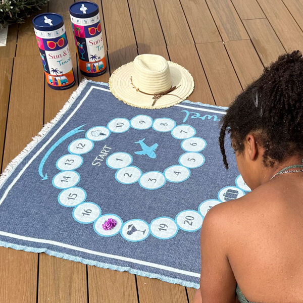 Hamamtuch Saunatuch Sun & Fun Game Towel Blue