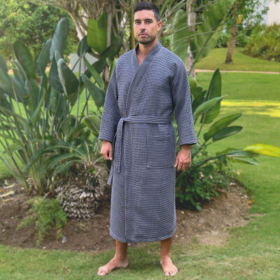 Unisex-Bademantel Waffle Graphite