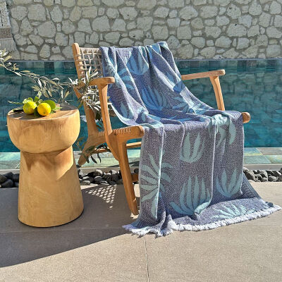Hamamtuch Palm Beach Green - Dark blue
