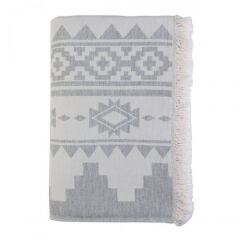 Plaid Wohndecke | "Wool Rug" | grey 