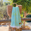 Hamamdoek Hammamtowel Hamamtuch Fouta Botanic Art Turquoise Lemon